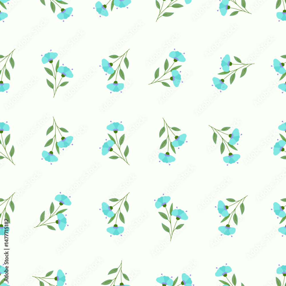 Fototapeta premium Seamless floral pattern. Idea for fabric, tablecloth pattern, wrapping paper, gift paper. Print ditsy. Motives are scattered randomly. Flower pattern background. cute pattern.