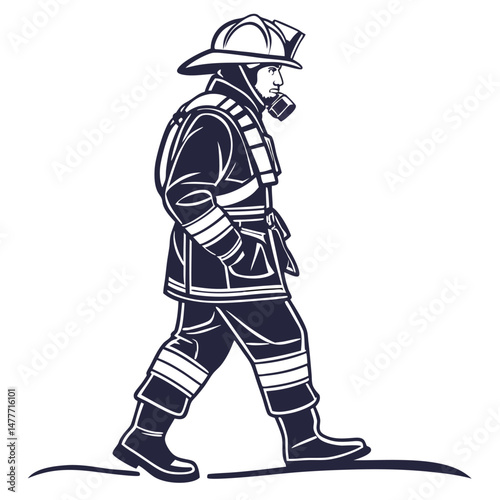 Hero Firefighter Carrying Child Artwork