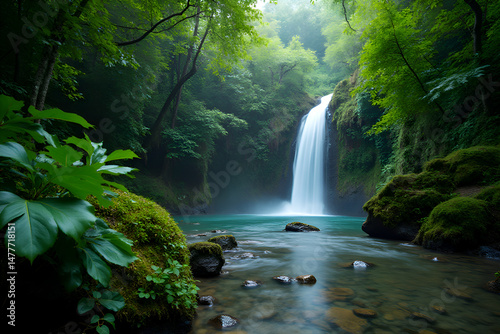 A waterfall in the rainforest