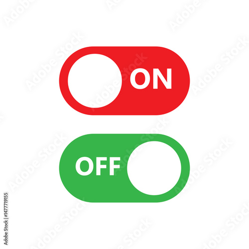On/Off switch Icon on white background. On/Off switch sign. toggle switch control button icon vector sign