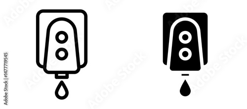 Electrical soap box icon in black modern and lines and solid