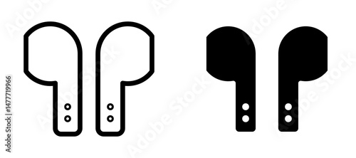 Air pods icon in black modern and lines and solid