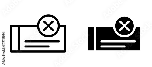 Bounced check icon in black modern and lines and solid