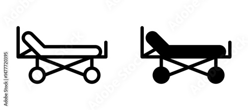 Stretcher icon in black modern and lines and solid
