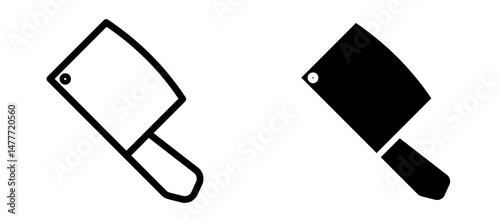 Hatchet icon in black modern and lines and solid