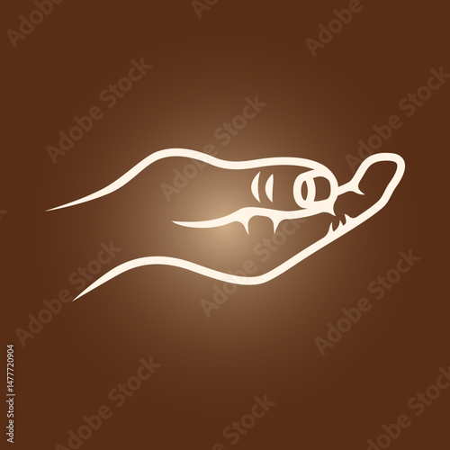 Begging hand trendy artwork stunning abstract vector illustration colorful applicable design