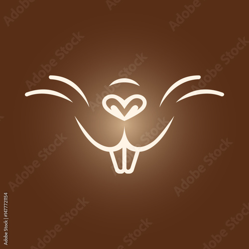 Rabbit snout trendy artwork stunning abstract vector illustration colorful applicable design