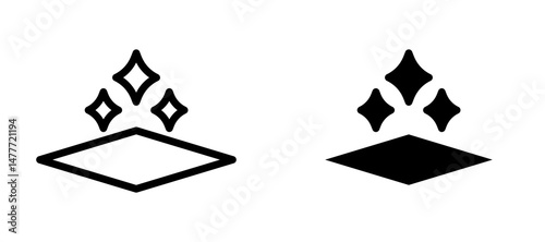 Clean floor surface icon in black modern and lines and solid