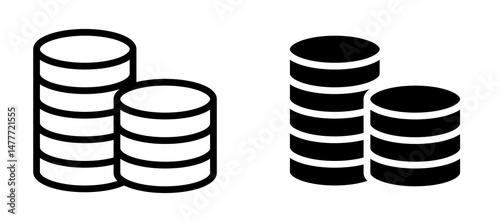 Revenue icon in black modern and lines and solid