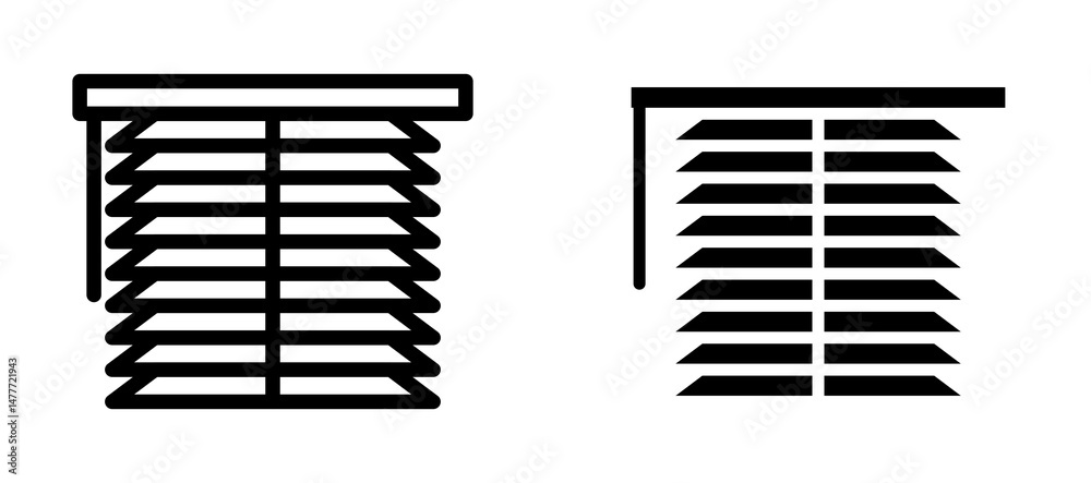 Blinds icon in black modern and lines and solid Blinds icon in black modern and lines and solid