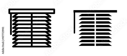 Blinds icon in black modern and lines and solid