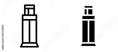 Chew gum icon in black modern and lines and solid
