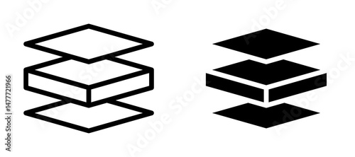 Insulation icon in black modern and lines and solid