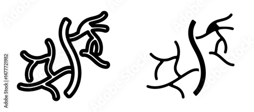 Human artery icon in black modern and lines and solid