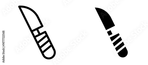 Scalpel icon in black modern and lines and solid