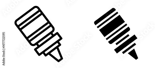eye drop icon in black modern and lines and solid