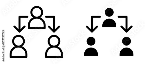 Third party icon in black modern and lines and solid