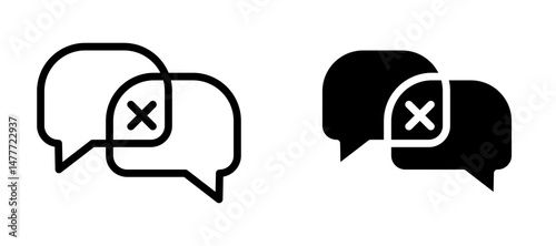 Disagreement icon in black modern and lines and solid