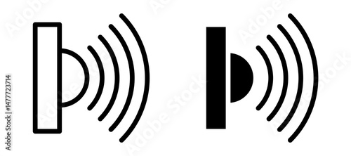 Motion sensor icon in black modern and lines and solid
