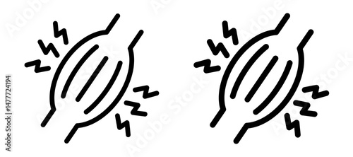 Myalgia icon in black modern and lines and solid