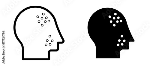 Acne icon in black modern and lines and solid