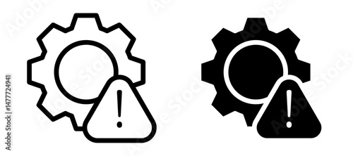 Failure icon in black modern and lines and solid