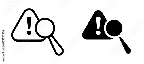 Risk analysis icon in black modern and lines and solid