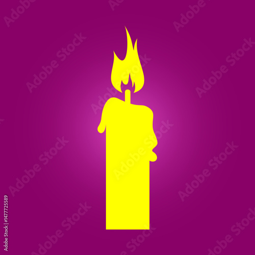 Candle flame trendy artwork charming abstract vector illustration colorful applicable design