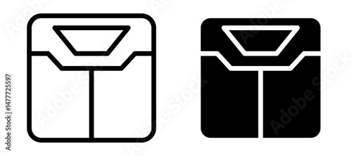 Weight scale icon in black modern and lines and solid
