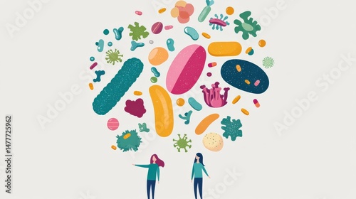 Infographic showcasing the benefits of combining prebiotics and probiotics, clear and engaging visuals