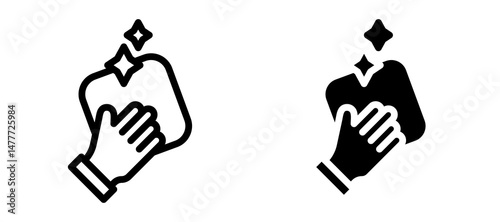Clean icon in black modern and lines and solid