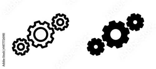 Operation icon in black modern and lines and solid