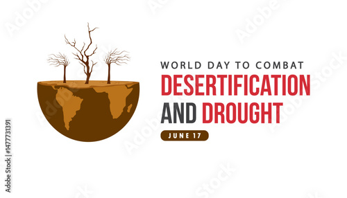 world day to combat desertification and drought vector design