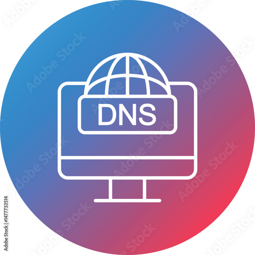 DNS Line Gradient Circle Background Icon