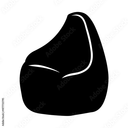 bean bag vector silhouette icon - perfect for furniture icons, decals, or SVG crafts.