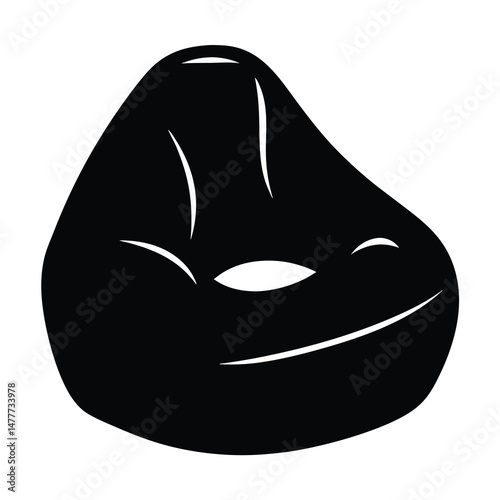 bean bag vector silhouette icon - perfect for furniture icons, decals, or eps crafts.