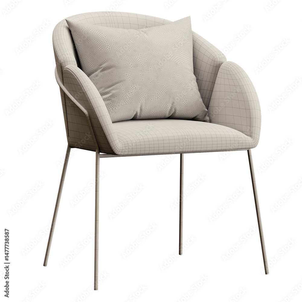 Fototapeta premium A white chair with a pillow on it