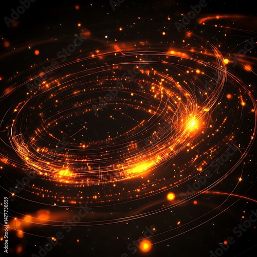 Cosmic Data Nexus: An abstract depiction of interconnected data streams swirling through the cosmos, illuminating networks and the flow of information in a complex data web.