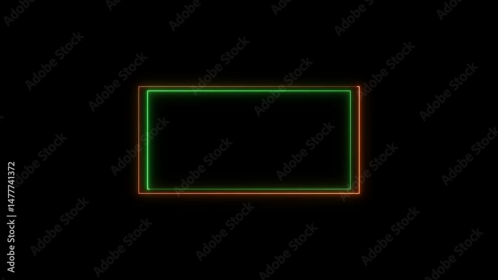 Neon Rectangle Border .Blue and pink neon rectangle frame. Black background 4k animation. Abstract rectangular tech billboard design. Horizontal night music club party modern round signage. Neon Rectangle Border .Blue and pink neon rectangle frame. Black background 4k animation. Abstract rectangular tech billboard design. Horizontal night music club party modern round signage.