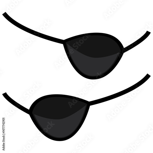 pirates eye patch, flat minimalist.