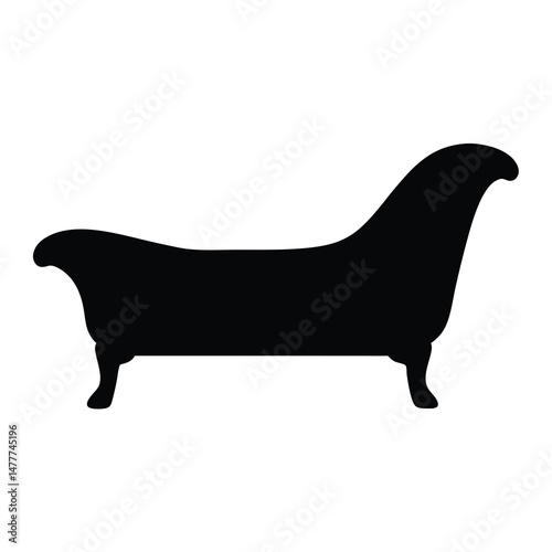 chaise lounge vector silhouette icon - perfect for furniture icons, decals, or eps crafts.