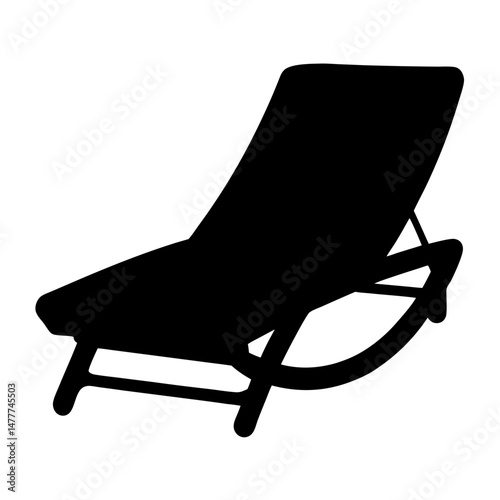 chaise lounge vector silhouette icon - perfect for furniture icons, decals, or SVG crafts.