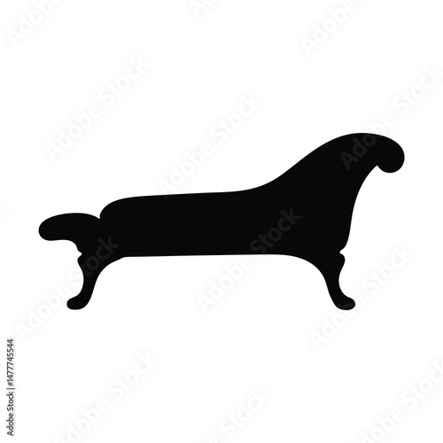 chaise lounge vector silhouette icon - perfect for furniture icons, decals, or eps crafts.