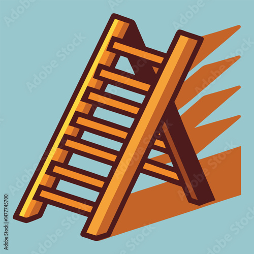 Wooden Ladder Clipart – Vector Art and Illustration for Construction, DIY, and Rustic Design Projects