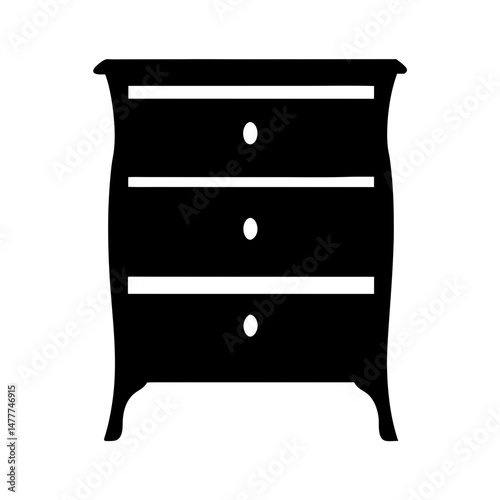 chest of drawers vector silhouette icon - perfect for furniture icons, decals, or SVG crafts.