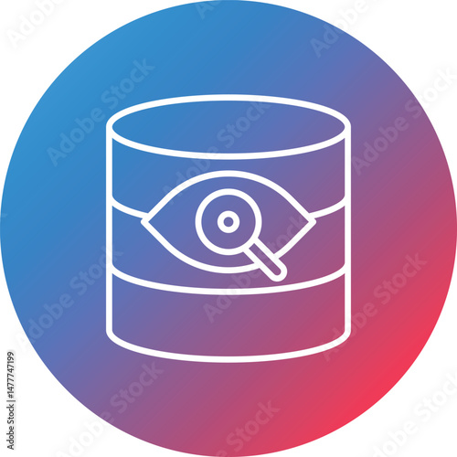 Database Vision Line Gradient Circle Background Icon
