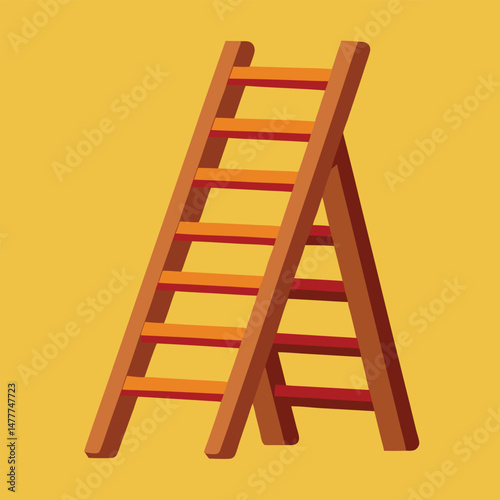 Wooden Ladder Clipart – Vector Art and Illustration for Construction, DIY, and Rustic Design Projects