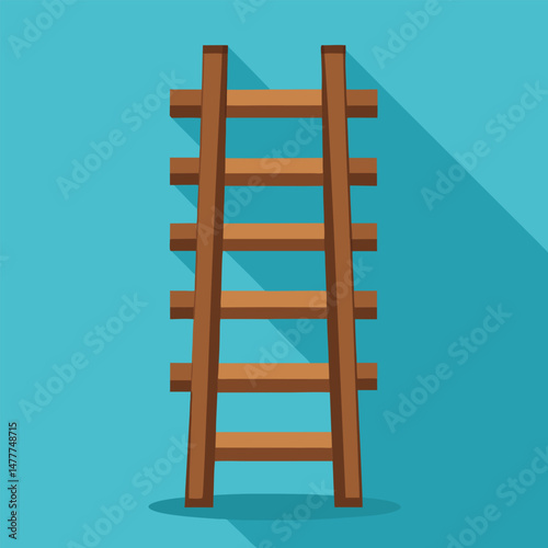 Wooden Ladder Clipart – Vector Art and Illustration for Construction, DIY, and Rustic Design Projects