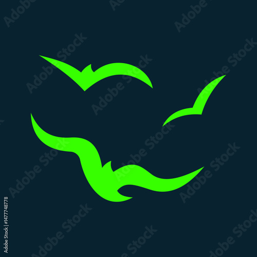 Flying birds trendy artwork handsome abstract vector illustration colorful applicable design