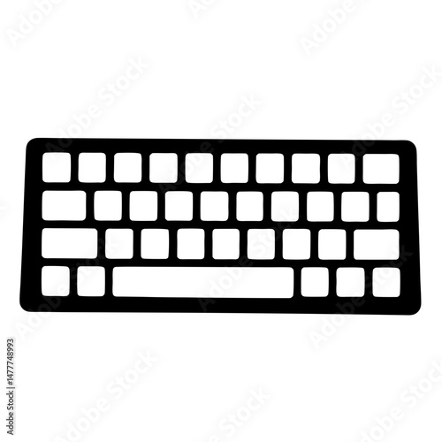 computer keyboardvector silhouette icon - perfect for electronics-themed crafts, decals, or SVG projects.